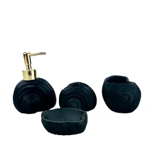 SEA-SHELL BATHROOM SET (BLACK)