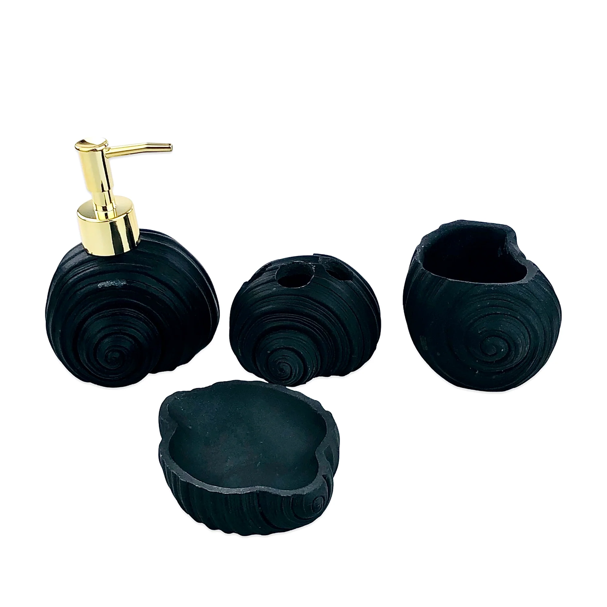 SEA-SHELL BATHROOM SET (BLACK) - Image 2